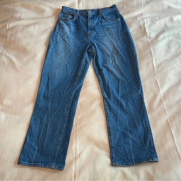 Veronica Beard- Joey Straight Leg High Rise Jeans in Mid Wash Beacon Size 30 - Picture 2 of 9